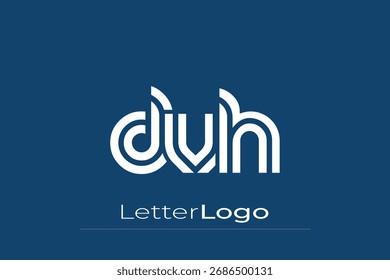 DVH Creative Unique Modern Letter Logo Design. Elegantes Monogramm-Logo-Design mit dekorativen Elementen und Typografie