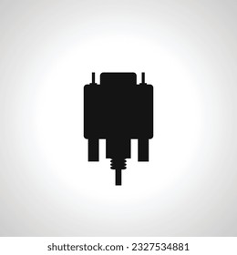 DVI cable, VGA screen plug icon. VGA cable icon