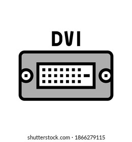 dvi computer port color icon vector. dvi computer port sign. isolated symbol illustration