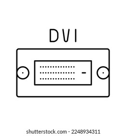 dvi computer port line icon vector. dvi computer port sign. isolated contour symbol black illustration