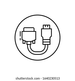 Dvi, connector icon. Simple line, outline vector elements of connectors and cables icons for ui and ux, website or mobile application