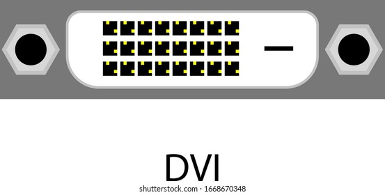 DVI connector for a monitor, peripheral devices on a transparent background