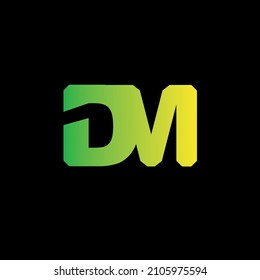 DVI DM logotipo de fuente inicial iconos vectoriales con fondo negro para la empresa, el negocio, el marketing, la marca