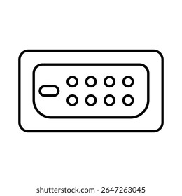 Dvi Socket Icon, Line Vector graphics