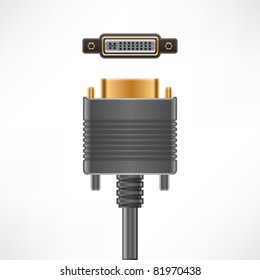 DVI-I Dual Link computer Screen plug & socket