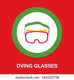 dving glasses - simple, vector, icon for website design, mobile app, ui. Vector Illustration
