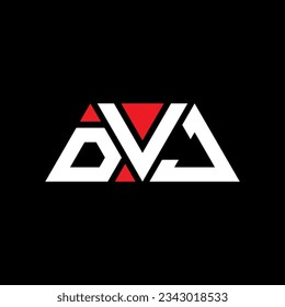 DVJ Dreieck Buchstaben Logo Design mit Dreiecksform. DVJ Dreieck Logo Design Monogramm. DVJ Dreieck Vektor Logo Vorlage mit roter Farbe. DVJ Dreieckslogo Einfach, elegant und luxuriös.
