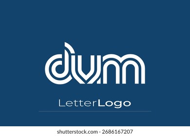 DVM Creative Unique Modern Letter Logo Design. Elegantes Monogramm-Logo-Design mit dekorativen Elementen und Typografie