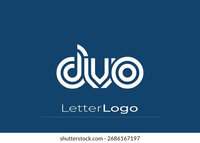 Diseño de logotipo de carta moderno único creativo de DVO. Diseño elegante del logotipo del monograma con los Elementos decorativos y la tipografía