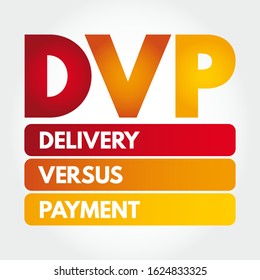 DVP - Delivery Versus Payment acronym, business concept background