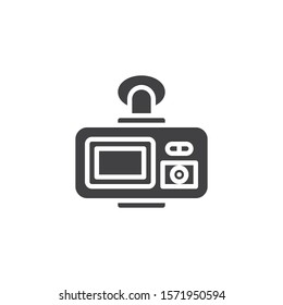 DVR camera display vector icon. filled flat sign for mobile concept and web design. Digital video recorder screen glyph icon. Symbol, logo illustration. Vector graphics
