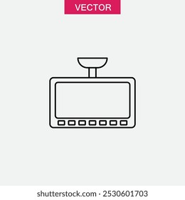 Ícone de linha de touchpad da câmera DVR. ilustração simples plana linear preta para web e app..eps