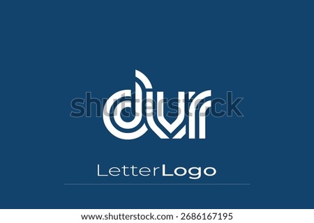 DVR Creative Unique Modern Letter Logo Design. Elegant Monogram Logo Design with Decorative Elements and Typography