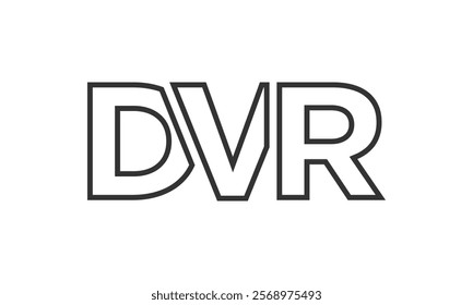 DVR logo design template with strong and modern bold text. Initial based vector logotype featuring simple and minimal typography. Trendy company identity ideal for businesses brand presence.