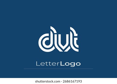 DVT Creative Unique Modern Letter Logo Design. Elegant Monogram Logo Design with Decorative Elements and Typography