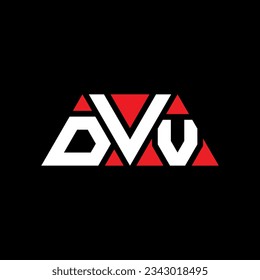 Diseño del logotipo de la letra del triángulo DVV con forma de triángulo. Monograma de diseño del logotipo del triángulo DVV. Plantilla de logotipo vectorial de triángulo DVV con color rojo. Logo triangular DVV Diseño sencillo, elegante y lujoso.