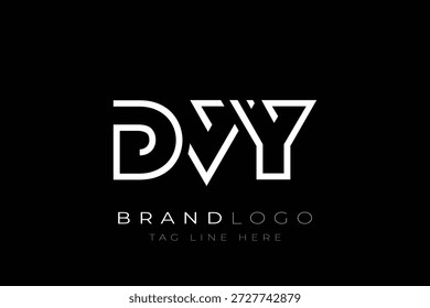 Abstraktes DVY-Buchstaben-Logo-Design. Modernes Business-Logo-Design mit abstrakter Typografie und zeitgenössischem Stil