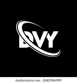 DVY logo. DVY letter. DVY letter logo design. Initials DVY logo linked with circle and uppercase monogram logo. DVY-typography for technology, business and real estate brand.