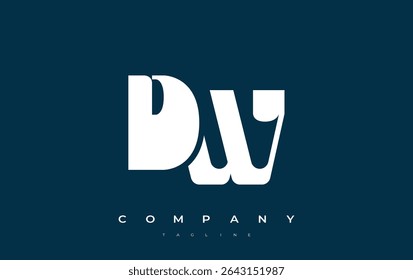 DW Abstract Geometric Logo Design. Modern and elegant logo design with simplistic typography elements, showcasing branding excellence.