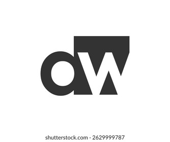 DW creative geometric initial based modern and minimal logo. Letter d w trendy fonts. Universal professional elegant techno vector design.