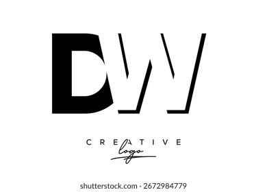 Logotipo creativo minimalista de espacio negativo de DW con monograma moderno para marca y logotipo de marca comercial con letras iniciales Diseño de logotipo para marca.