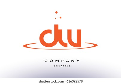 DW D W creative orange swoosh dots alphabet company letter logo design vector icon template