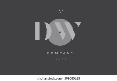 dw d w  grey modern stylish alphabet dot dots eps company letter logo design vector icon template 