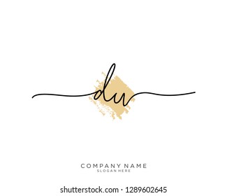 DW D W Initial handwriting logo template