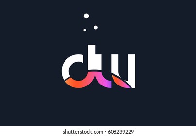 dw d w  pink modern creative purple alphabet white blue gradient company letter logo design vector icon template