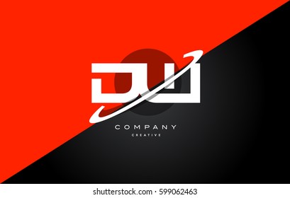 dw d w  red black white technology swoosh alphabet company letter logo design vector icon template 