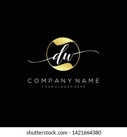 DW handwriting initial logo template vector.