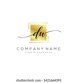 DW handwriting initial logo template vector.