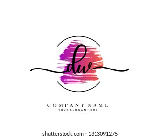 DW handwriting initial  logo vector