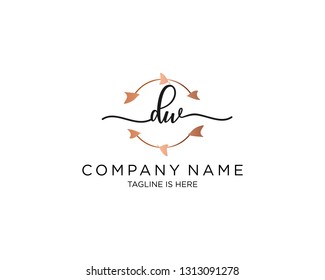 DW handwriting initial  logo vector