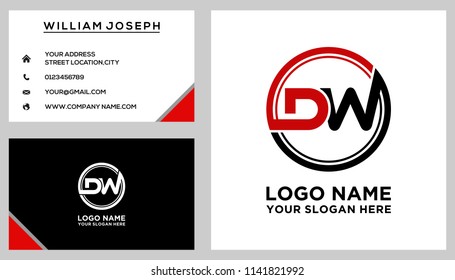 DW initial circle logo template vector