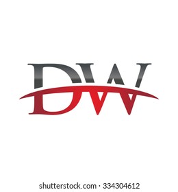 DW initial company red swoosh logo