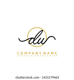 DW Initial handwriting logo concept