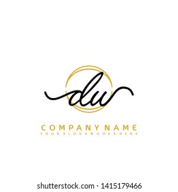 DW Initial handwriting logo concept