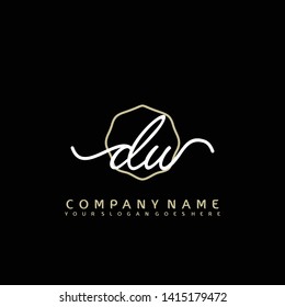 DW Initial handwriting logo concept