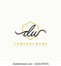 DW Initial handwriting logo concept
