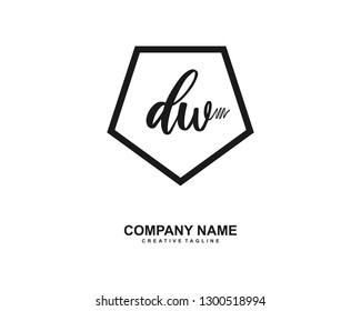DW Initial Handwriting Logo Template Vector