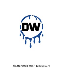 DW  Initial Handwriting logo template vector