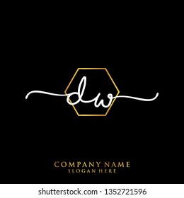 DW Initial handwriting logo template