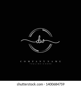 DW initial handwriting logo template vector