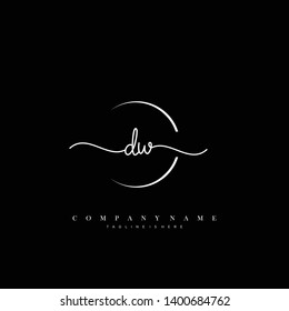 DW initial handwriting logo template vector