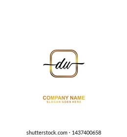 DW Initial handwriting logo template vector