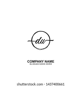 DW Initial handwriting logo template vector