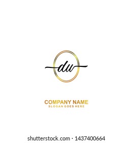 DW Initial handwriting logo template vector