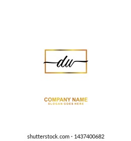 DW Initial handwriting logo template vector