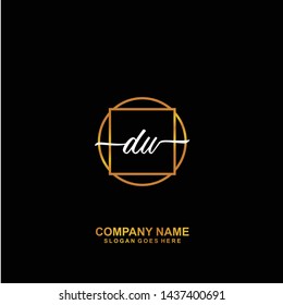 DW Initial handwriting logo template vector